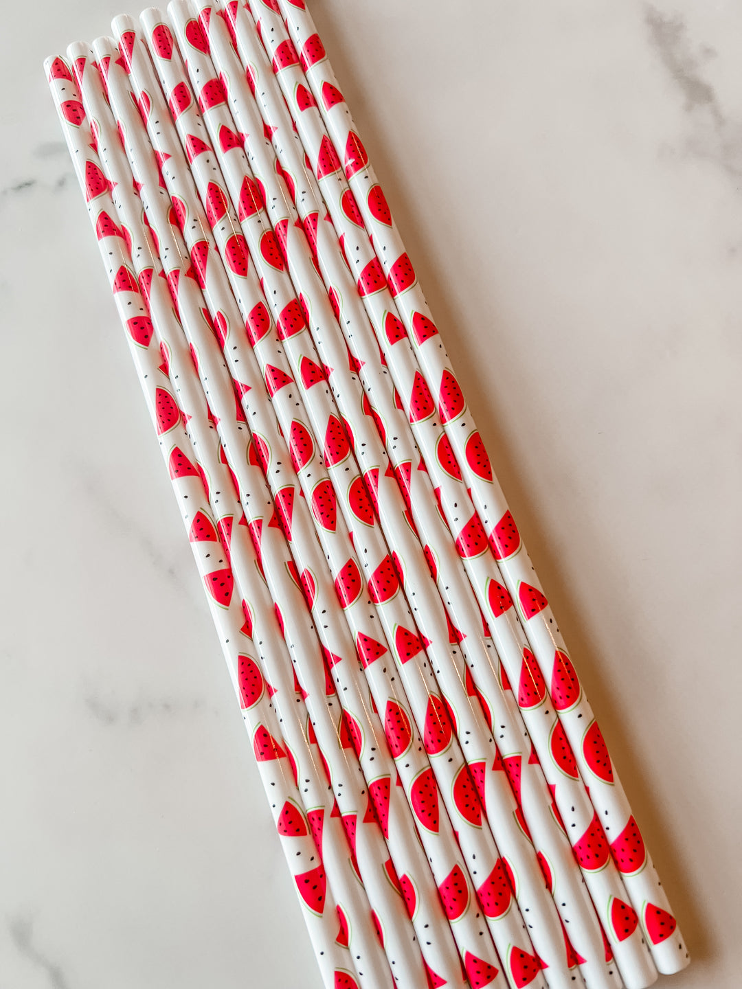 10inch 10pk watermelon plastic straws