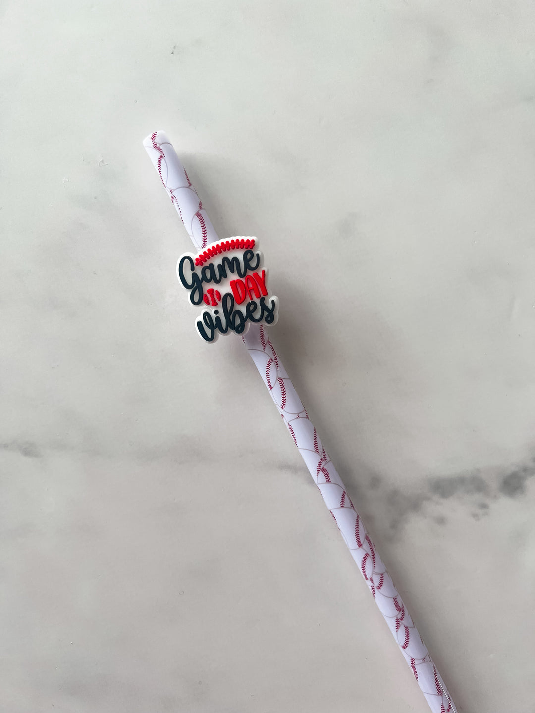 5pk Game day vibes straw accessory