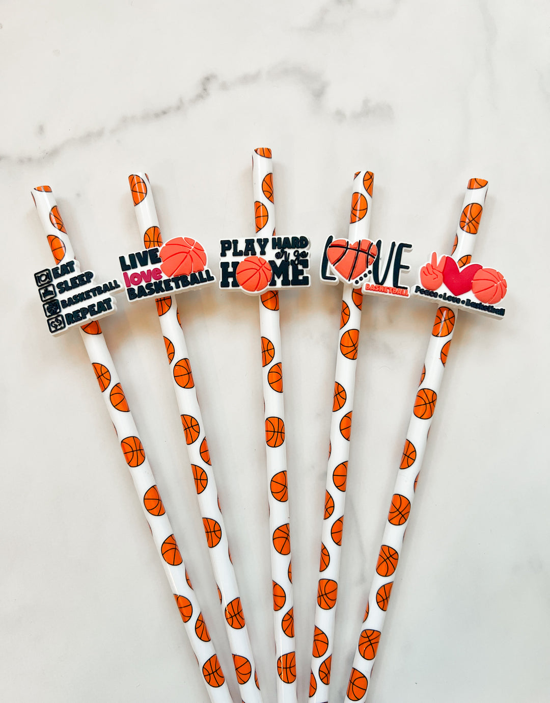 Basektball straw charm pack