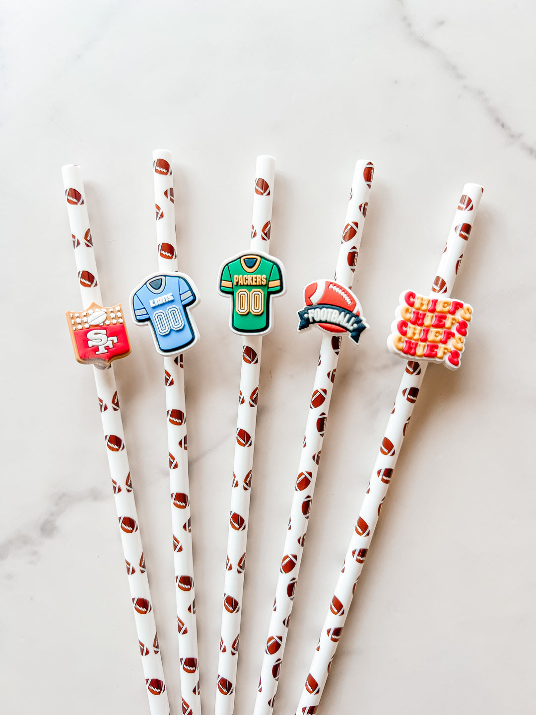 Football Straw Charms