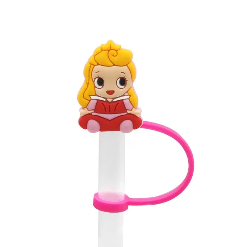 Pink princess straw topper