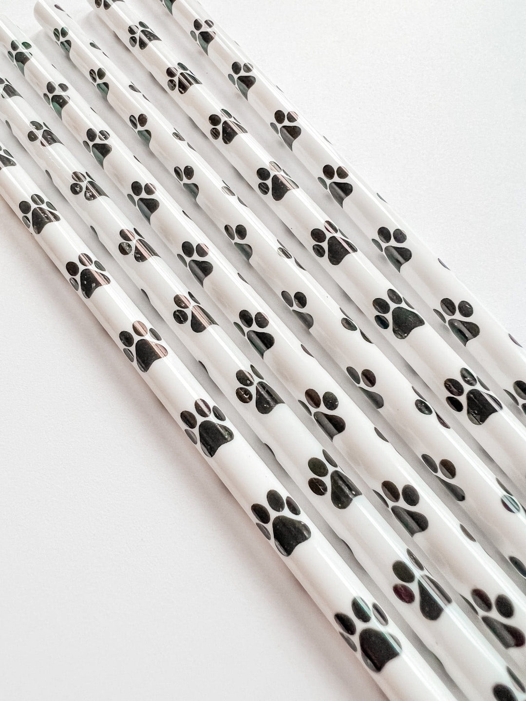 Paw print plastic straws
