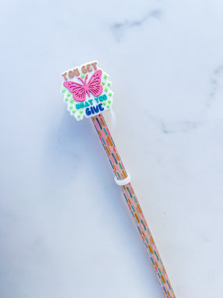 Butterfly straw cover