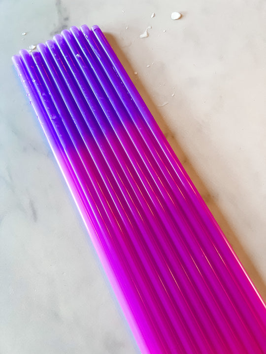 10inch 10 pack color changing straw