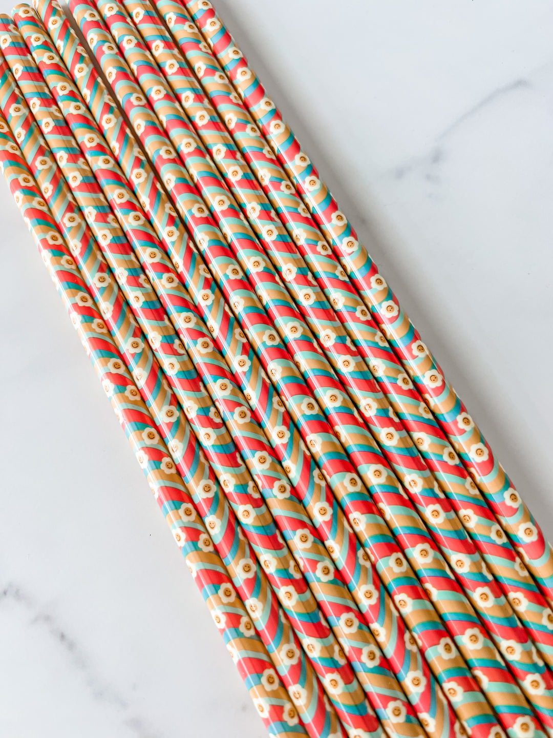 Reusable Straw Set Tall - Confetti Pink - Miller St. Boutique