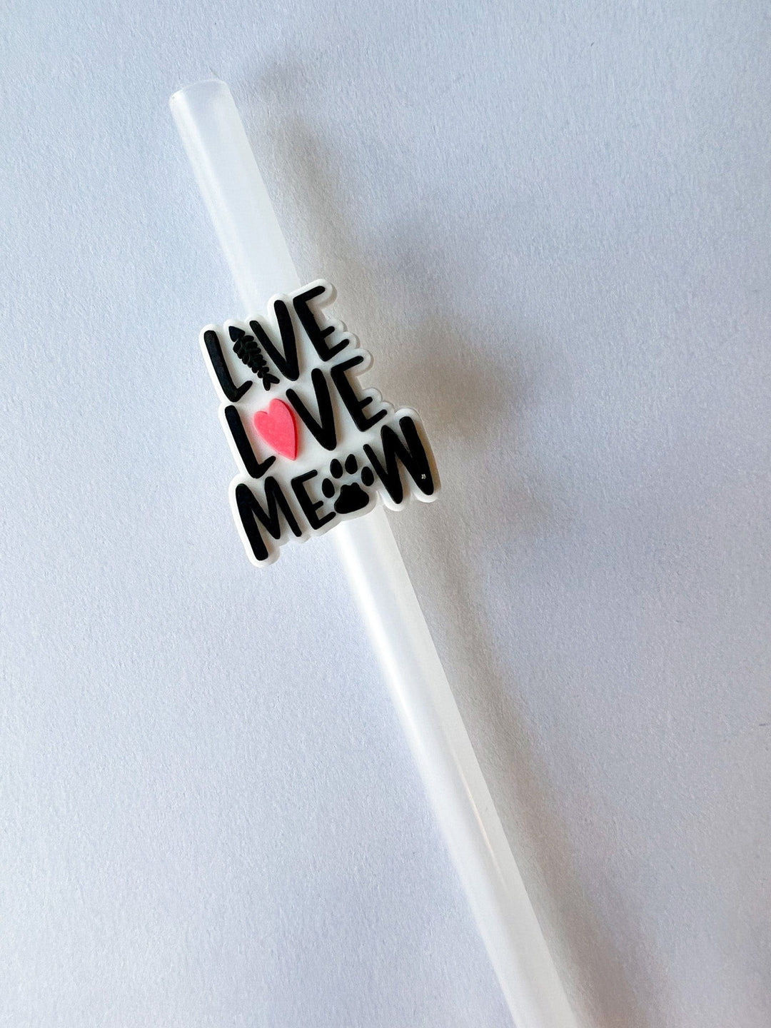 Live love meow straw accessory